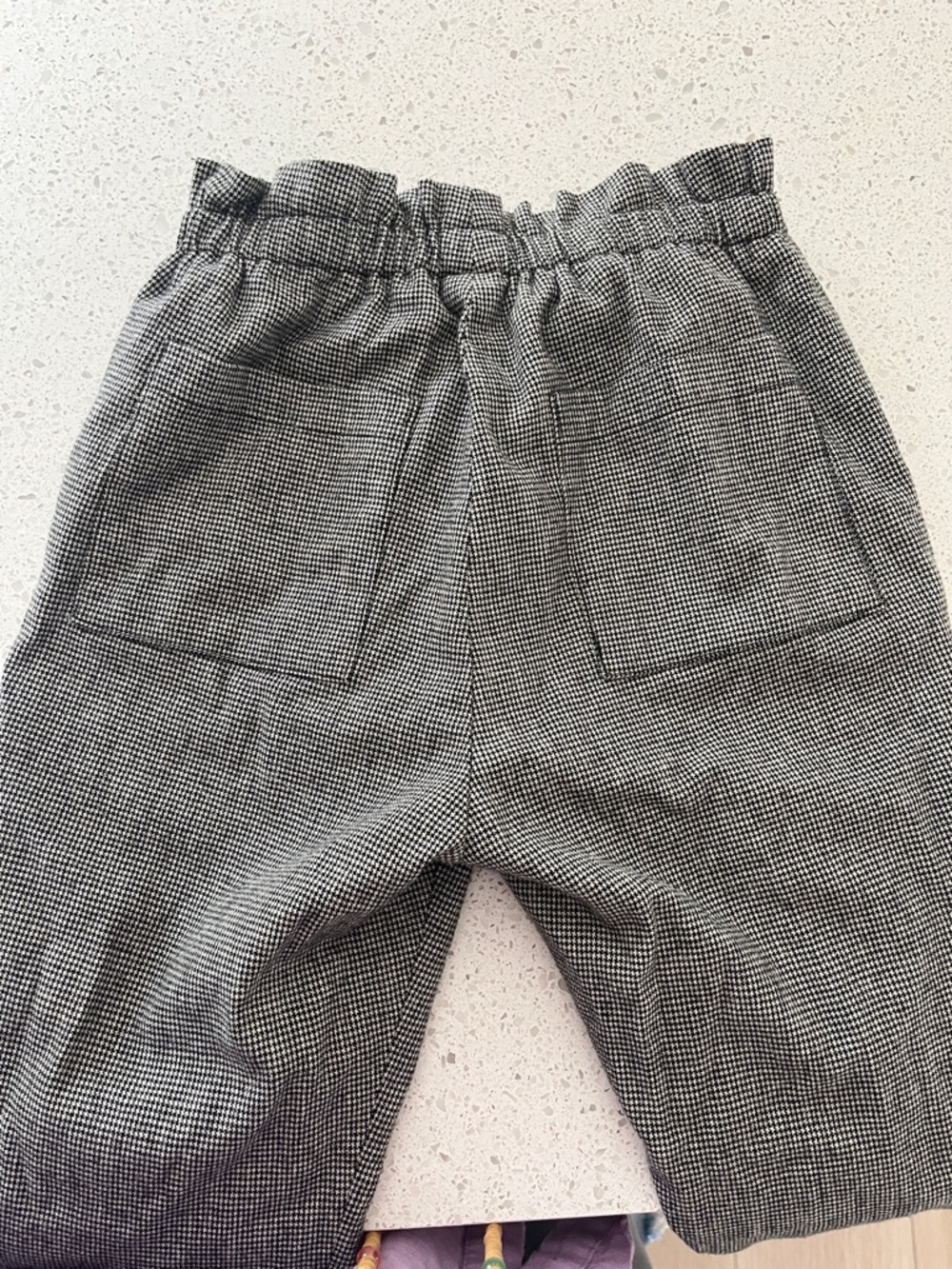 Bonpoint Kids Elastic Waist Gray Checkered Wool blend pants